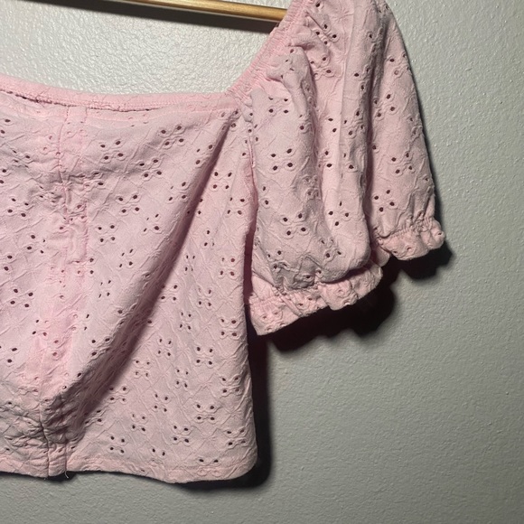 Reformation-Pink Floral Crochet Top - Picture 3 of 6